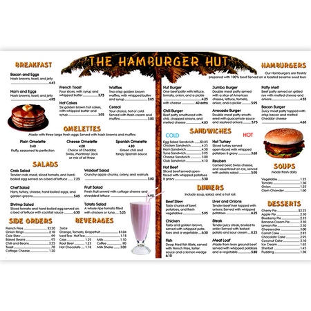 REMEDIA PUBLICATIONS Menu Math: The Hamburger Hut Book, Extra Menus, PK6 102D